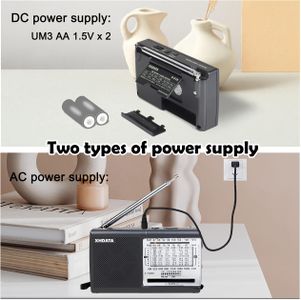 XHDATA D219 Portable AM/FM Radio – Compact, Grey