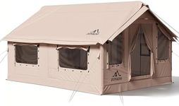 Zonkoo Inflatable Tent with Pump, 6 Person Blow Up Tents, Quick Setup Hot Tent with Stove Jack, Waterproof Oxfordfor, 4 Seasons Air Glamping Tents House for Family Weekend Camping(Vega)