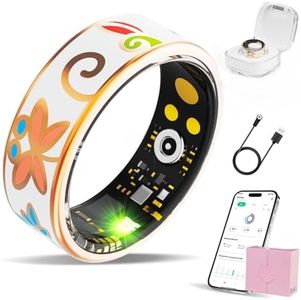 Smart Ring Health Tracker, for men and women, equipped with heart rate monitor, sleep tracker, 8 exercise modes, step counter, 5-7 days battery life, no subscription fee, IP68 waterproof R18 (9)