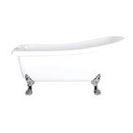 Milano Legend - White 1710mm x 740mm Freestanding Slipper Bath Chrome Claw Feet