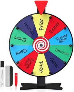 12 Inch Spinning Wheel for Prizes - 10 Slots Color Prize Wheel Spinner with Stand, Wheel of Fortune Wheel Spinner, Table Prize Wheel Spinner for Trade Shows, Carnivals, and Home Game (12 inch)