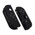 eXtremeRate Soft Touch Grip Black Joycon Handheld Controller Housing with Full Set Buttons, DIY Replacement Shell Case for Nintendo Switch & Switch OLED Model Joy-Con - Console Shell NOT Included