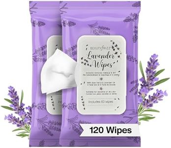 BeautyFrizz Lavender Face Cleansing Wipes - 120 pcs - Gentle Makeup Remover Wipes for Face and Neck - Facial Wipes with Aloe, Retinol, Castor and Vitamin E - Enjoy these Lavender Face Wipes