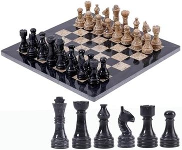 Radicaln Handmade Black and Coral Full Marble Chess Board Game Set - Staunton Marble Tournament Two Players Full Chess Game Table Set