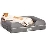 PetFusion Ultimate Memory Foam Dog Bed Lounge Orthopaedic Comfortable Small Waterproof Bed For Dogs and Cats - Grey - Small - (64 x51 x 14cm)