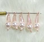 Beads & Crafts: 6mm Round Pearl Beads with Crystal Pencil for Jewellery Making, Necklace, Earring, Bracelet, Embroidery, Dress and DIY Kit (Pack of 50 GMS. / Approx. 100 Pcs) (Rose Gold)