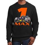 Game Garment Formula Racing Driver Fuel Race Car Sports Fan Men's Graphic Hoodies Hooded Sweatshirts Puillover, Max 1 Orange Sweatshirt, Large