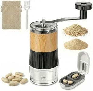 Small Portable Pill Crusher Grinder with Ergonomic Crank Handle,Grinds Pills to Fine Powder for Elderly,Crushes Multiple Small & Large Tablets & Vitamins,for Pets,Feeding Tube,Kids,Home & Travel Use