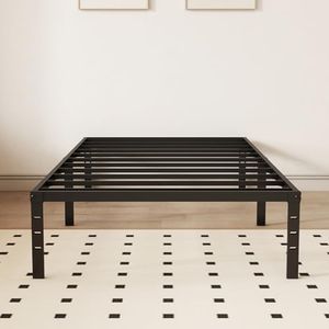 Joceret 18 Inch Bed Frame Twin XL Size Heavy Duty Metal Platform,No Box Spring Needed with Steel Slat Support,Easy Assembly,Large Storage Space,Minimalist Style,Children,Black