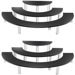 BLBYHO 3 Tier Black Acrylic Display Risers, Semicircle Acrylic Cupcake Treat Dessert Table Display Set, Half Moon Tumbler Display Shelf Risers for Tabletop Use, Perfume Stand Champagne Tower Stand 2