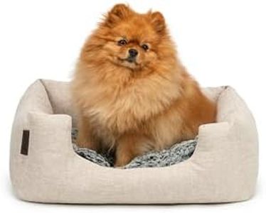 lionto Cama para Perro cojín de Piso Reversible, (S) 60x50 cm Beige