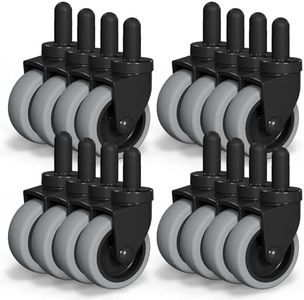 AAGUT Mop Bucket Casters Replacement 3" Set of 16 Swivel Bayonet Caster Non-Marking Thermoplastic Rubber Wheels Compatible with Rubbermaid Models& Wavebrake