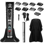 Ceenwes Hair Clippers Heavy Duty Clippers for Men Rechargeable Hair Trimmer Cordless Clippers Hair Cutting Kit with Charging Dock, 1 Hairdressing Cape 8 Guide Combs (Black)