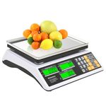 Price Computing Scale, Digital Food Commercial Scale, 66lb / 30kg Electronic Counting Scale with Green LCD Backlight for Farmers' Markets, Retail Stores, Meat, Vegetables and Fruits of Weighing Scale