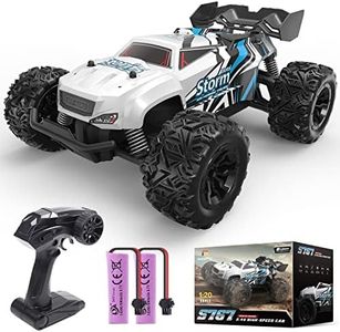 DEERC Remote Control Cars Monster Truck W/ 2 Batteries for 40 Min Play, All-Terrain 2.4GHz RTR Rock Crawler Toy Gift for Boys Girls Kids Beginners…