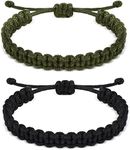 Inbagi Paracord Bracelet for Men Paracord Survivor Bracelets, Handmade Braided Bracelets, Adjustable, 2 Colors