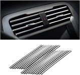 CGEAMDY 20 PCS Car Air Conditioner Decoration Strip, DIY Air Vent Outlet Trim Strip Bendable Car Interior Accessories, Car Molding Strip for Most Air Vent Outlet (Silver)