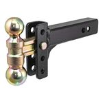 CURT 45903 Slim Adjustable Trailer Hitch Ball Mount, Fits 2-Inch Receiver, 3-3/4-In Drop, 2 or 2-5/16-Inch Balls, 10,000 Pounds