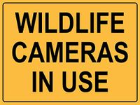 Wildlife Cameras In Use Warning Sign Wall Sticker Tin Sign Plaque Tin For Indoor Outdoor 20X30cm