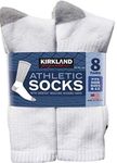 Kirkland Signature Men?s Athletic Sock 8-pair, White (White, 13+)