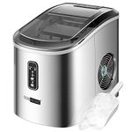 VIVOHOME Stainless Steel Electric Portable Compact Countertop Automatic Ice Cube Maker Machine with Hand Scoop 26lbs/Day Light Silver
