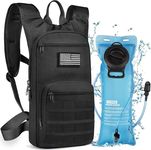 NOOLA 3L Hydration Backpack, Water Backpack with TPU Water Bladder, Tactical Hydration Pack for Men Women, Molle Water Backpack for Hiking, Biking, and Hunting, Black