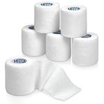 6 Pack, Self Adherent Cohesive Tape - 2” x 5 Yards, Self Adhesive Bandage Rolls & Sports Athletic Wrap for Ankle, Wrist, Knee Sprains and Swelling, Vet Wraps in White Color