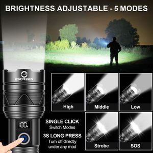 Rechargeable LED Torch – 500,000 Lumens High Power Flashlight