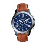 Fossil Grant Analog Blue Dial Men's Leather Watch-FS5151