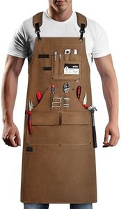 NoCry Heavy Duty Work Aprons with Reinforced Pockets, Magnet Holders & Durable Stitching — Ideal Tool Apron (Brown, Large/X-Large)