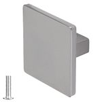 Decoranddecor Calla Square Cabinet Knob Door Pull Handle Kitchen Cupboard Furniture Drawer (1 Pack, Polished Nickel Black)