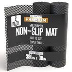 DIY Doctor - 4x Anti Slip Gripper Rolls (190 x 30cm) - Rug Gripper - Anti Slip Rug Underlay - Rug Grippers for Laminate Floor - Carpet Grippers - Non Slip PVC Matting - Shelf Drawer Liner Black