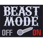 Beast Mode ON/Off Morale Patch Iron on Patches - Motivational Sew on Patch for Bikers, Boxers, Fighters, Wrestlers, Rockers - Wildly Popular Appliqué for for All Fabrics | 80x60 mm