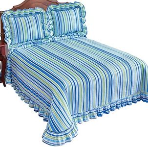 Collections Etc Classic Vertical Striped Design Plisse Bedspread