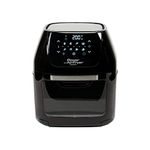 PowerXL Air Fryer Cooker 5.7L Capacity - Chip Fryer & Portable Oven - Oil Free Hot Air Fryer for Healthier Cooking - Rotating Rotisserie & Dehydrator - 1800W Black CM-001