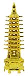 Saubhagya Global Metal Golden Education Tower- A Fengshui Remedy for Education and Academic Success for Children-12.5cm