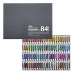 Holbein Gouache Set, 84 Colors, 15ml, Adult, Outdoor, Paper, High Pigment Content