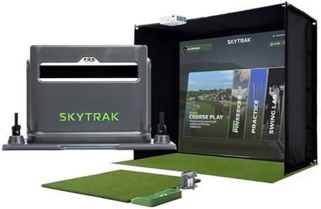 SkyTrak ST+ Golf Simulator – Ultimate Studio Package | Home Golf Simulator with Launch Monitor, Mat, Net & Screen (12")