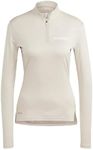 adidas Womens Terrex Multi Half-Zip Long Sleeve Tee Shirt, WONDER BEIGE, Large US
