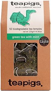 Teapigs Green Tea with Mint Teabags Made with Whole Leaves (1 Pack of 50 Tea Bags) Moroccan Mint Tea| Loose Leaf Quality Peppermint and Green Tea
