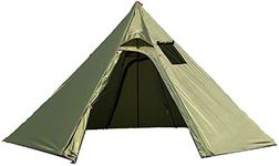 Ultralight 4 Person Tipi Hot Tent with Fire Retardant Stove Jack for Flue Pipes with 2 Doors