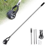 Edger Lawn Tool, 53.2 inch Manual Lawn Edger with 3 Sections Stainless Steel Handle, Rotary Grass Edger Tool with Wheel, Garden Edger for Landscaping Sidewalk Yard, Lawn Edger Tool