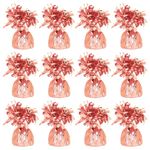 Foil Helium Balloon Weights - Pack of 12 - Durable & Colourful Rose Gold Balloon Weights for Birthdays Parties, Events & Celebrations - Perfect Balloon Weight Holders