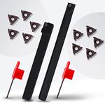 Lathe Threading Tool Threading Holders - External Threading Holder SER1010H11 and Internal Threading Holder SNR0010K11 with Each 5pcs 11ER AG60 and 11IR AG60 Threading Inserts Purple - IWONGO Supplied