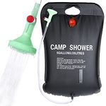 PGYFIS Solar Shower Bag Camping Shower 5 gallons/20L Solar Heating Bag with Removable Hose and On-Off Switchable Shower Head for Outdoor Traveling Hiking (Black)