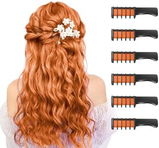 New Hair Chalk Comb Temporary Bright Hair Color Dye for Girls Kids, Washable Hair Chalk for Girls Age 4 5 6 7 8 9 10 Birthday Cosplay DIY Halloween, Christmas (Orange)