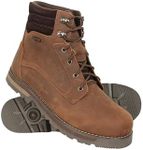 Mountain Warehouse Makalu Extreme Mens Waterproof Leather Boots - IsoDry Shoes, Phylon Midsole Hiking Footwear, Lightweight, Nubuck Leather -Best for Camping, Travelling, Brown, 10 US