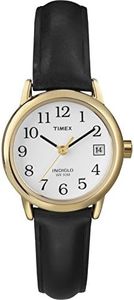 Timex Women's Easy Reader 25mm Watch, Black/Gold-Tone, One Size, Core Easy Reader