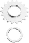 ECSiNG Bike Sprocket Fixed Single Speed Cog Thread Ribg High Strength Steel Bicycle Flywheel Sprockets Parts for Fixed Gear Bike 18T with Lock Ring