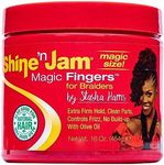 Ampro Shine-n-Jam Magic Fingers Gel for Braids - Provides Firm Hold with Non-Greasy Shine - Strengthens Hair with Silk Proteins - Works on Any Hair Texture to Create Multiple Styles - 454 g